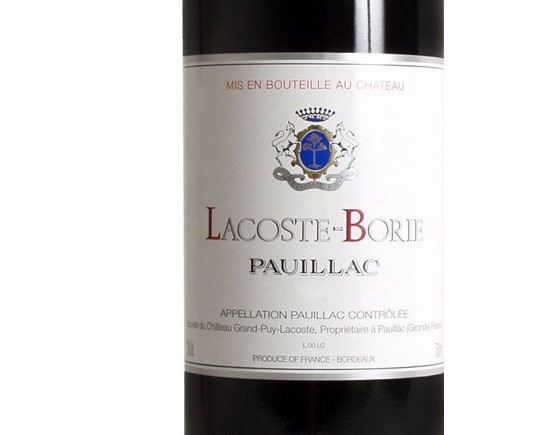 LACOSTE-BORIE rouge 2003, Second vin de Château Grand-Puy Lacoste