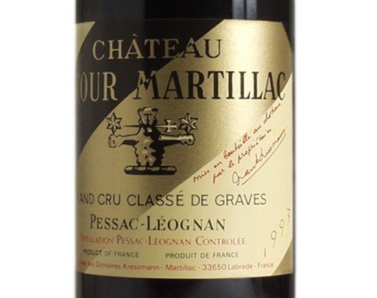 CHÂTEAU LATOUR MARTILLAC rouge 1993, Cru Classé de Graves