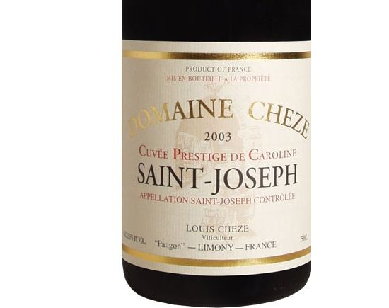 DOMAINE CHEZE SAINT-JOSEPH Cuvée Prestige Caroline rouge 2002