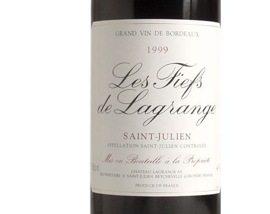 LES FIEFS DE LAGRANGE rouge 1999, Second vin du Château Lagrange