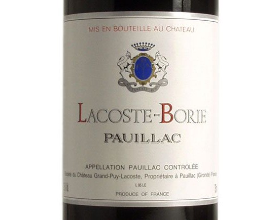 LACOSTE-BORIE rouge 1997, Second vin de Château Grand-Puy Lacoste