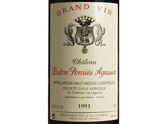 CHÂTEAU LUDON POMIES-AGASSAC rouge 1993, Second vin du Château La Lagune 