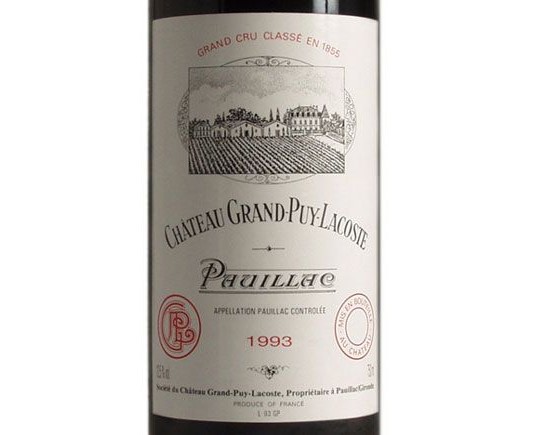 CHÂTEAU GRAND-PUY-LACOSTE rouge 1993, Cinquième Cru Classé en 1855
