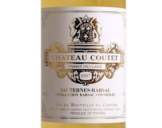 CHÂTEAU COUTET blanc liquoreux 1997, Premier Cru Classé en 1855