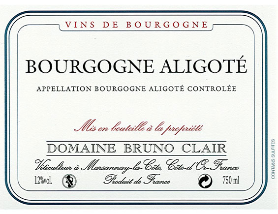 Domaine Bruno Clair Bourgogne Aligoté blanc 2013