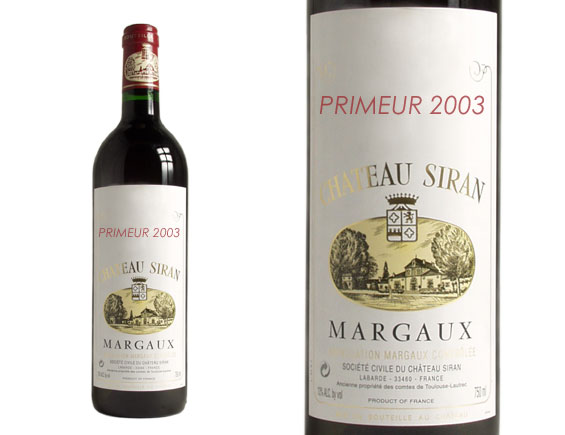 CHÂTEAU SIRAN rouge 2003, Cru Bourgeois Exceptionnel 