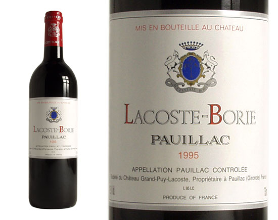 LACOSTE-BORIE rouge 1995, Second vin de Château Grand-Puy Lacoste